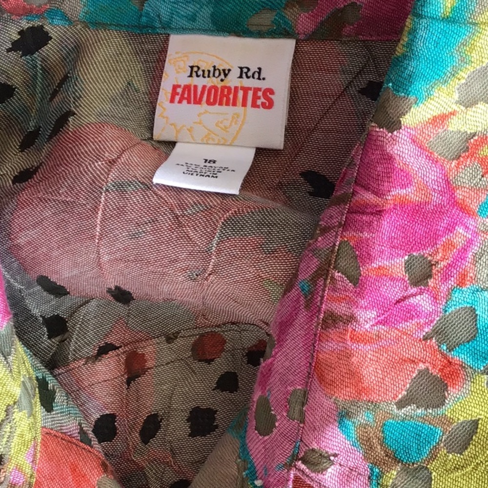 Ruby Rd. Multicolor 3/4 Sleeve Jacket, Size 18 - image 5